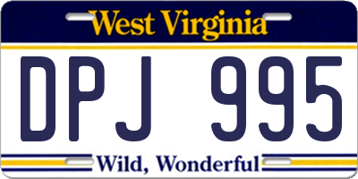 WV license plate DPJ995