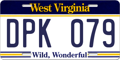 WV license plate DPK079