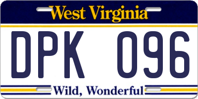 WV license plate DPK096