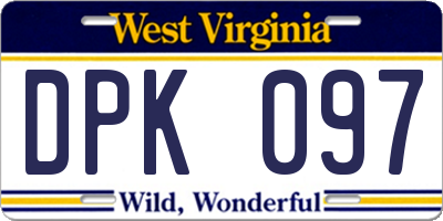 WV license plate DPK097