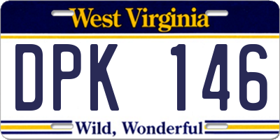 WV license plate DPK146