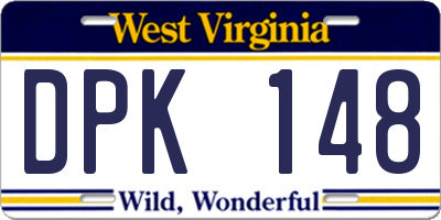 WV license plate DPK148