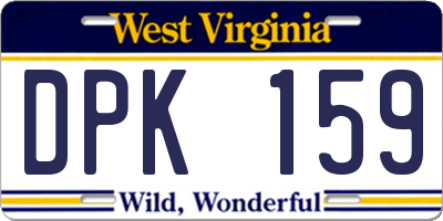 WV license plate DPK159
