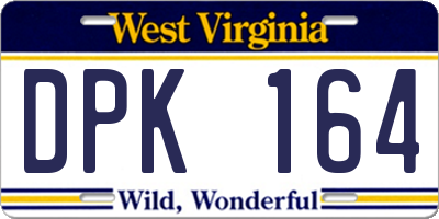 WV license plate DPK164