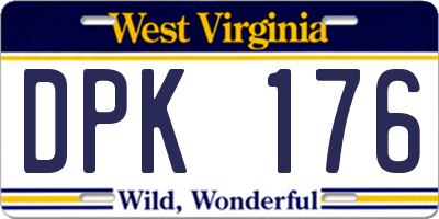 WV license plate DPK176
