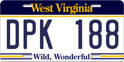 WV license plate DPK188