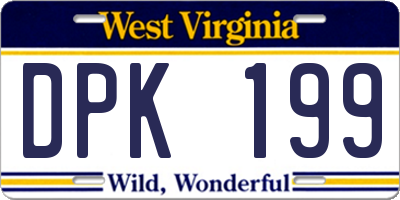 WV license plate DPK199