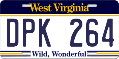 WV license plate DPK264