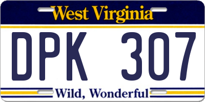 WV license plate DPK307