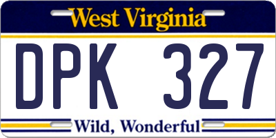 WV license plate DPK327