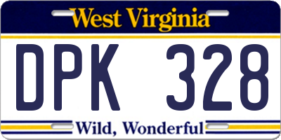 WV license plate DPK328