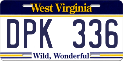 WV license plate DPK336