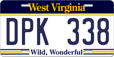 WV license plate DPK338