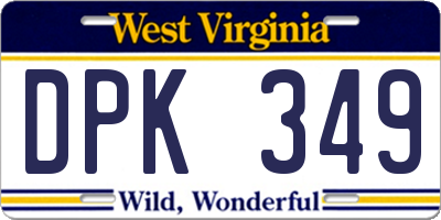 WV license plate DPK349