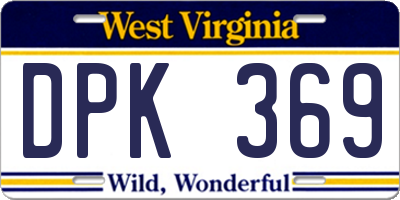 WV license plate DPK369