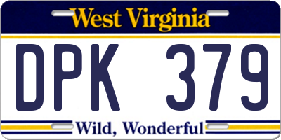 WV license plate DPK379