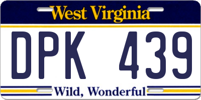WV license plate DPK439