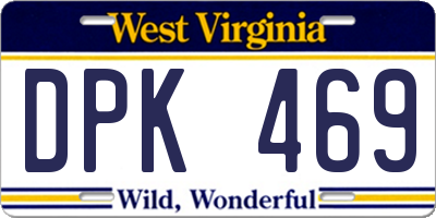 WV license plate DPK469