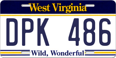 WV license plate DPK486