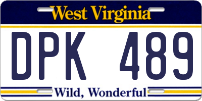 WV license plate DPK489