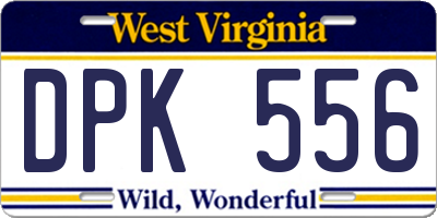 WV license plate DPK556