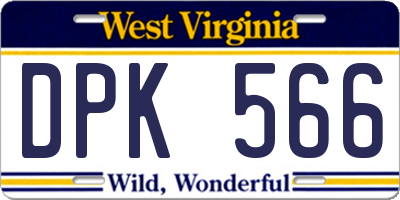 WV license plate DPK566