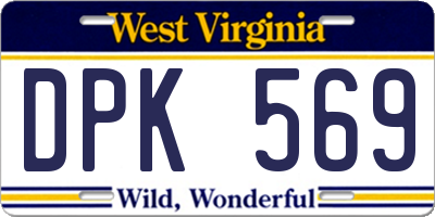 WV license plate DPK569
