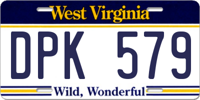 WV license plate DPK579