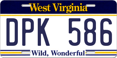 WV license plate DPK586