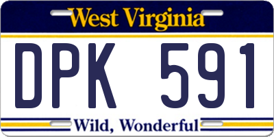 WV license plate DPK591