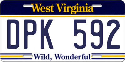 WV license plate DPK592