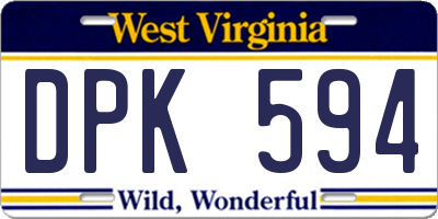 WV license plate DPK594