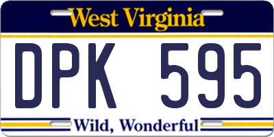 WV license plate DPK595
