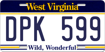 WV license plate DPK599