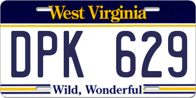WV license plate DPK629