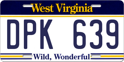 WV license plate DPK639