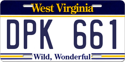 WV license plate DPK661