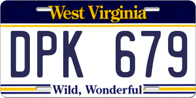 WV license plate DPK679
