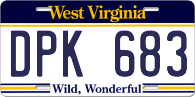 WV license plate DPK683