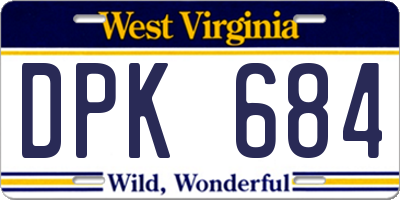 WV license plate DPK684
