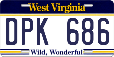 WV license plate DPK686