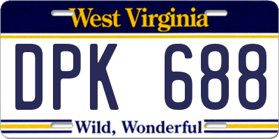 WV license plate DPK688