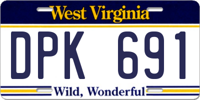 WV license plate DPK691