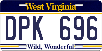WV license plate DPK696