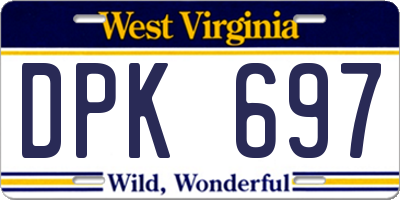 WV license plate DPK697