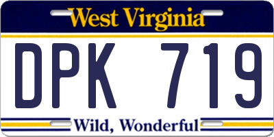 WV license plate DPK719
