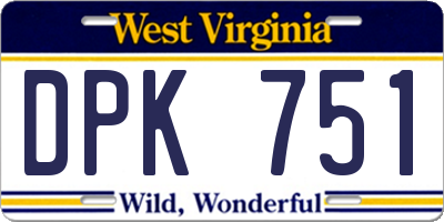WV license plate DPK751