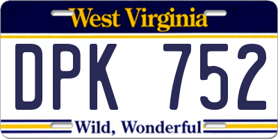 WV license plate DPK752