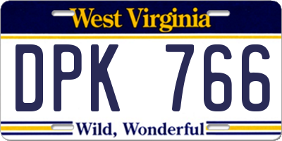 WV license plate DPK766