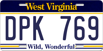 WV license plate DPK769
